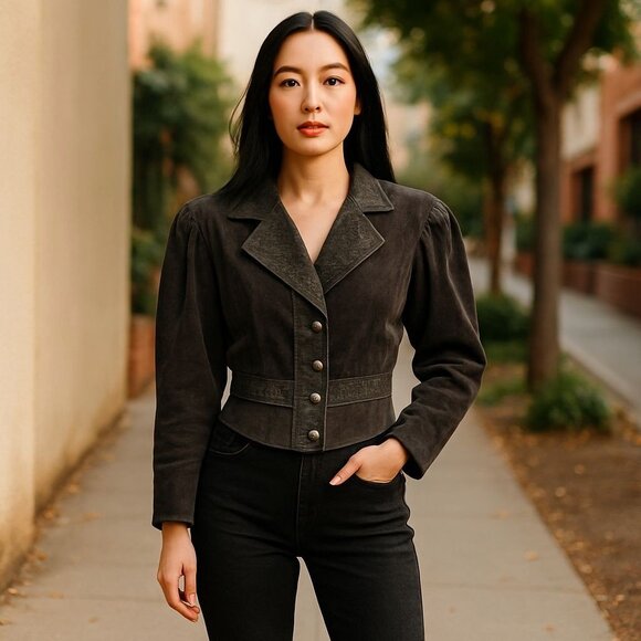 G-111 Jackets & Blazers - Vintage GIII Black Leather Jacket S | Cropped Boho Moto Style | Flash Sale